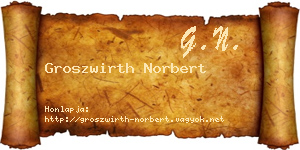 Groszwirth Norbert névjegykártya